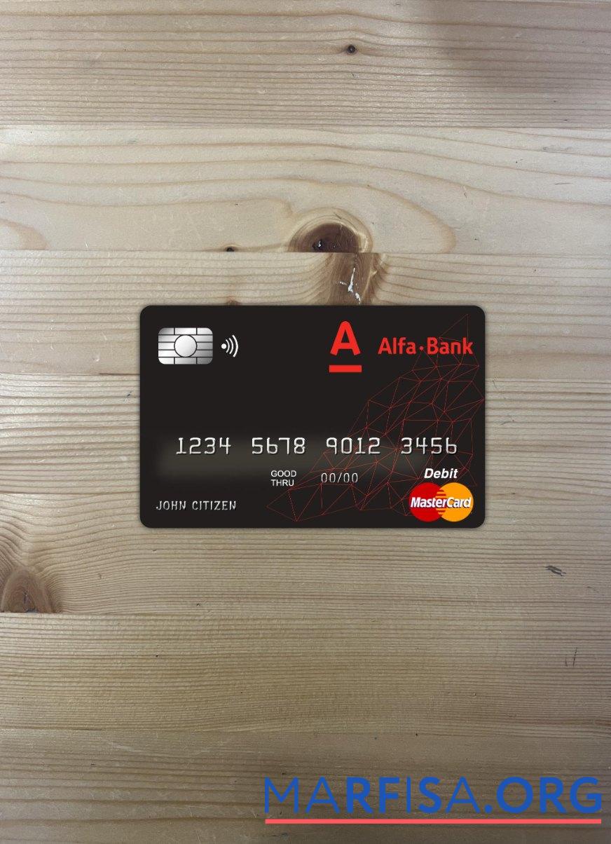 Downloadable Belarus Alfa bank master card photolook front real example